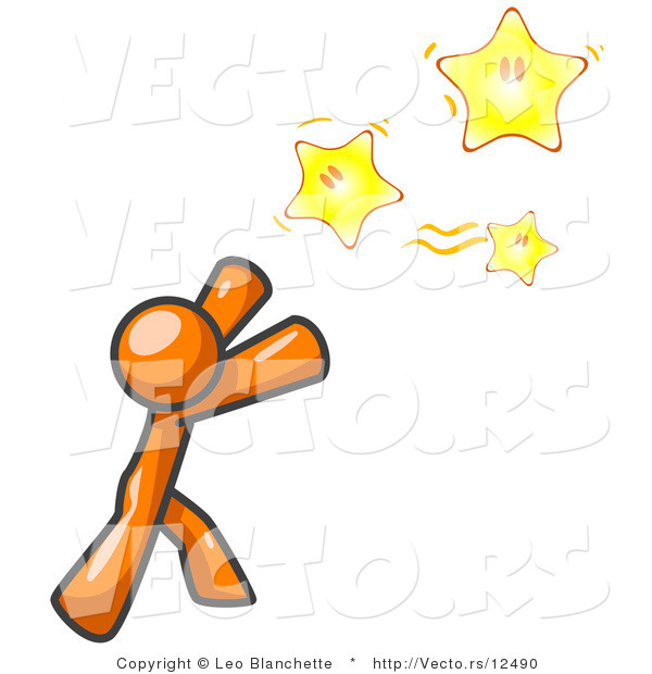 Vector of Orange Guy Reaching for the Stars