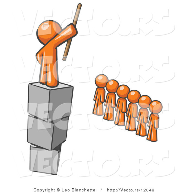 Vector of Orange Guy Ruling and Punishing Others