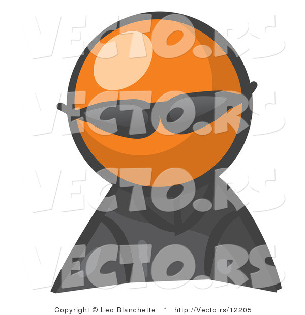 Vector of Orange Guy Spy Wearing Shades