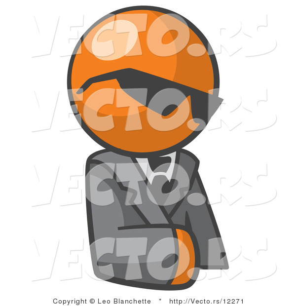 Vector of Orange Guy Wearing Shades and Wearing Business Suit