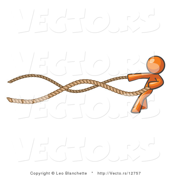 Vector of Orange Guy with a Rope Around His Waist