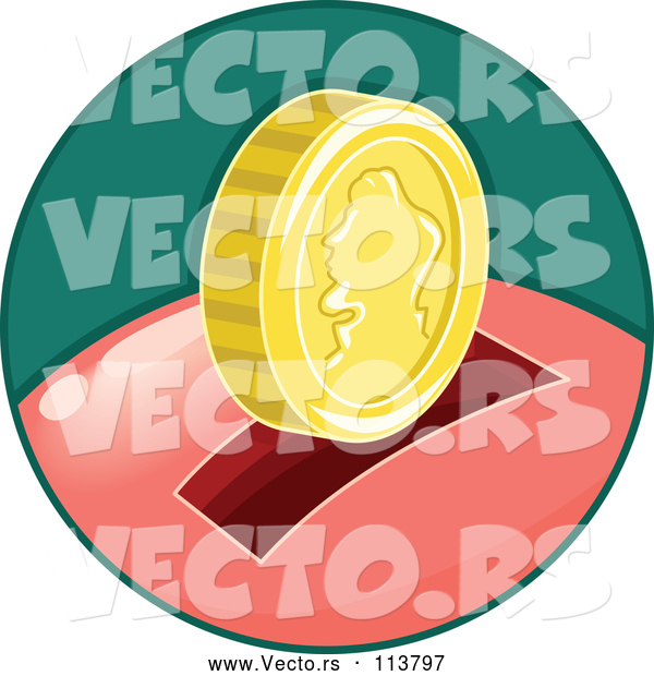 Vector of Piggy Bank in a Green Circle