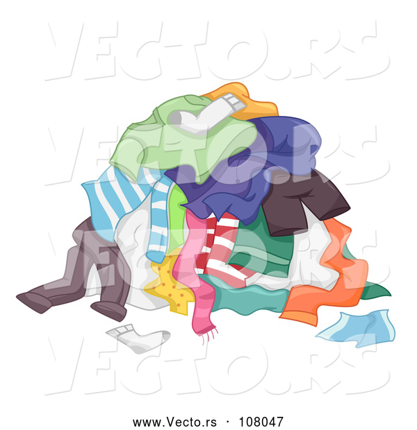 Vector of Pile of Dirty Clothes for the Laundry