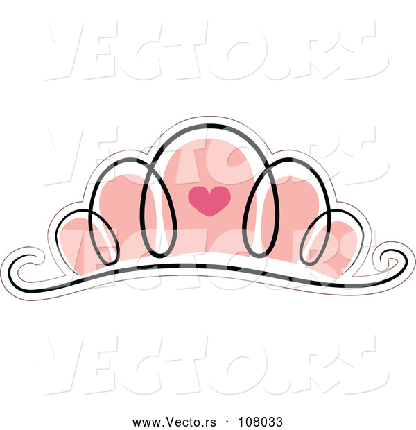 Vector of Pink Tiara with a Heart