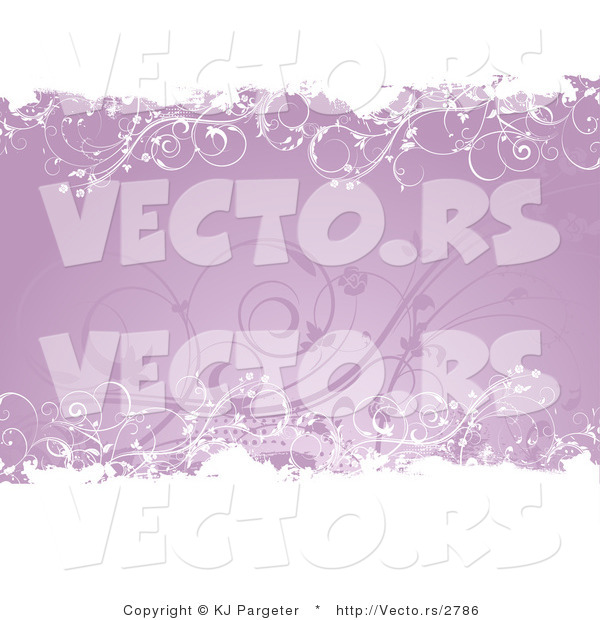 Vector of Purple Ink Floral Grunge Background Design