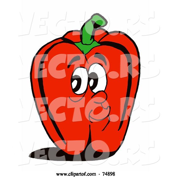 Vector of Red Bell Pepper Face