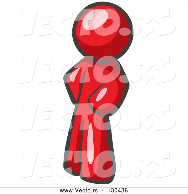 Vector of Red Guy Standing with His Hands on His Hips