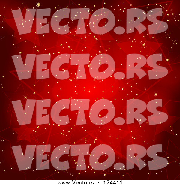 Vector of Red Sparkly Christmas Star Background