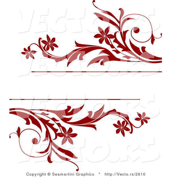 Vector of Red Vines Frame with Blank Copyspace