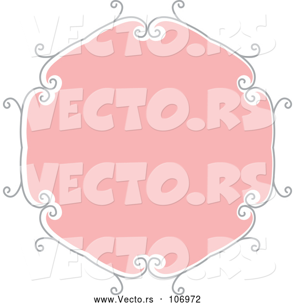 Vector of Retro Pink and Gray Frame Design Element