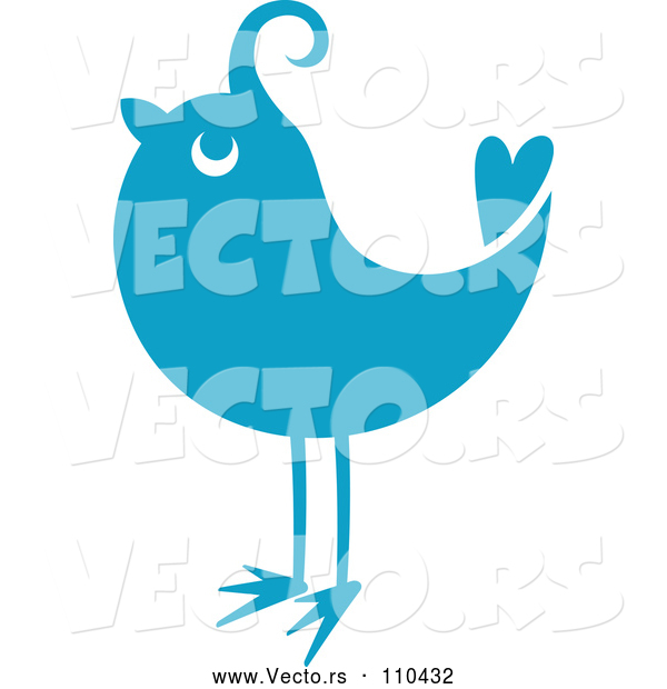 Vector of Retro Styled Blue Bird 2