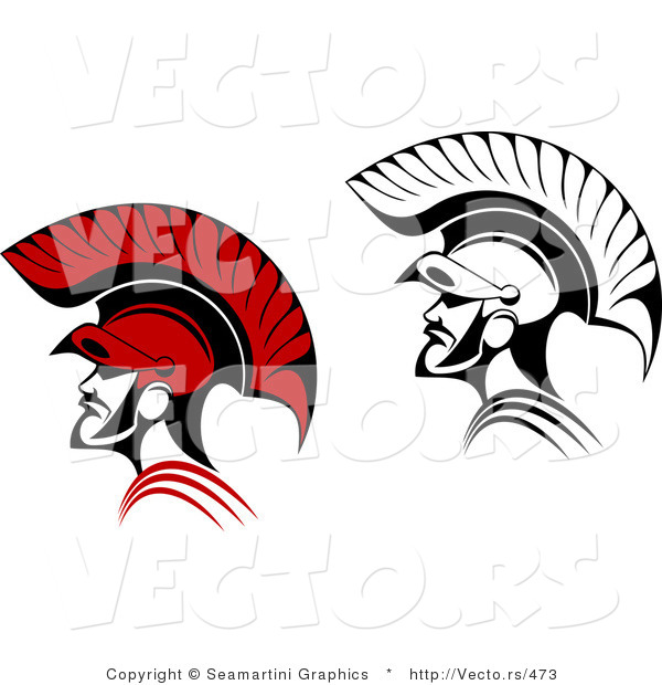 Vector of Roman Soldiers - Color and Black and White Versions