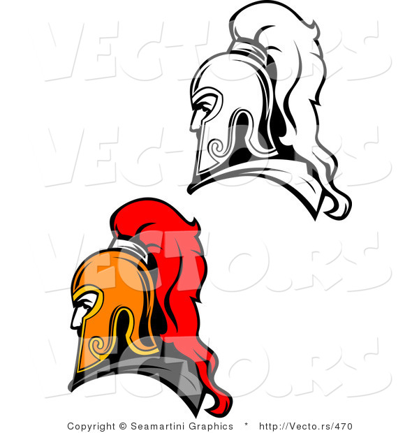 Vector of Roman Soldiers - Color and Line Drawing Versions