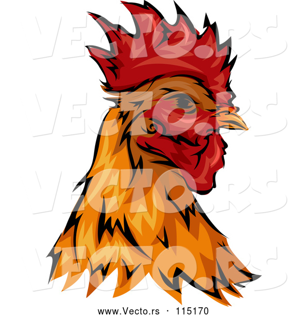 Vector of Rooster Head Mascot