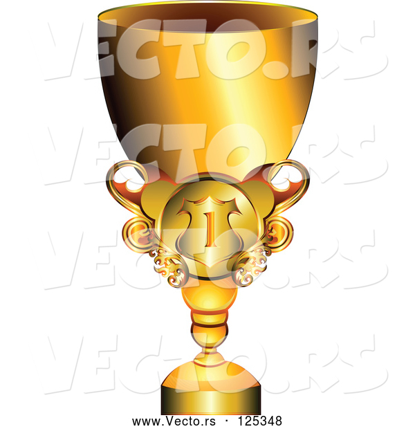 Vector of Shiny Gold Trophy Cup