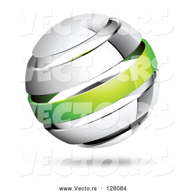 Vector of Shiny White and Green Globe