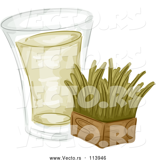 Vector of Shot of Wheat Grass and a Block