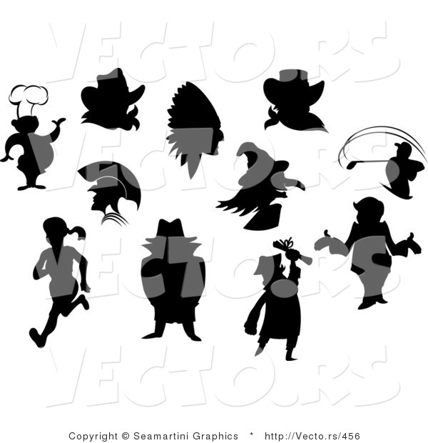 Vector of Silhouetted People and Characters