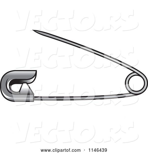 Vector of Silver Safety Pin