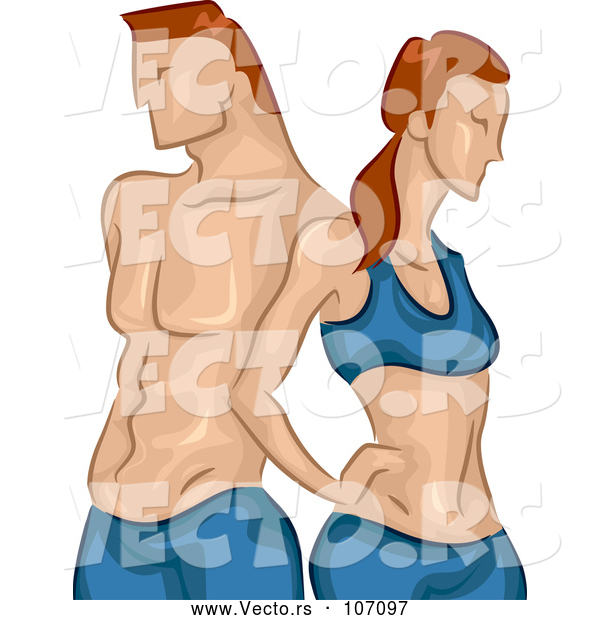Vector of Sketched Fit White Couple Posting