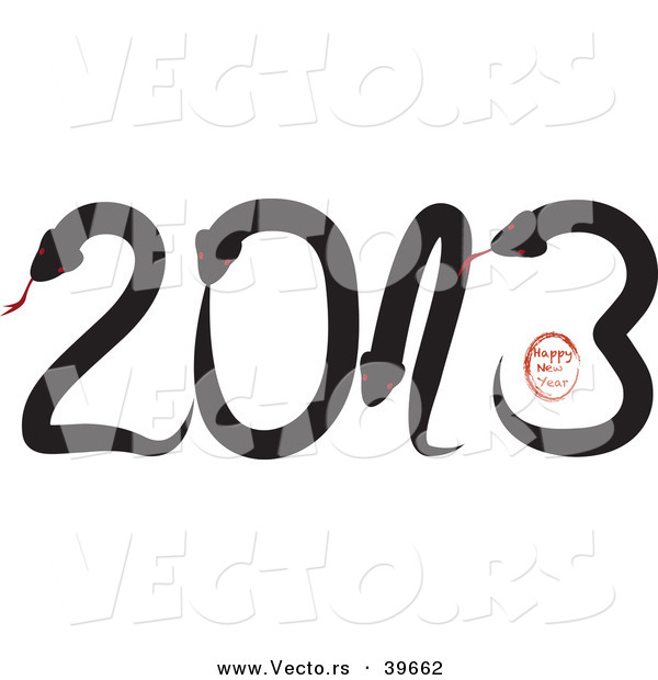 Vector of Snakes Forming 2013 - Happy New Year