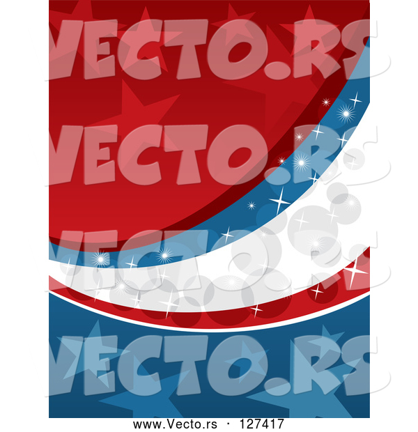 Vector of Starry Red, White and Blue Sparkly Americana Background