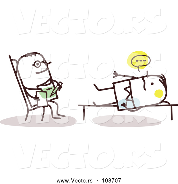 Vector of Stick Male Doctor Listening to a Patient in a Counseling Session