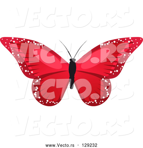 Vector of Stunning Red Butterfly with Sparkling Wings