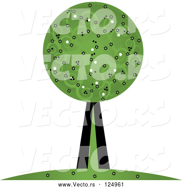 Vector of Tree with Swirl Foliage