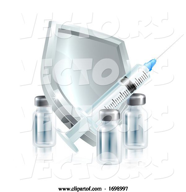 Vector of Vaccination Injection Syringe Immunization Shield