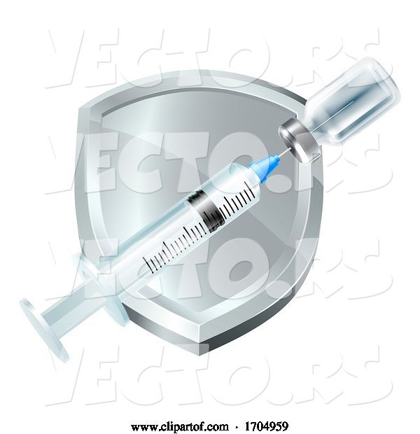 Vector of Vaccine Injection Medical Immunization Shield