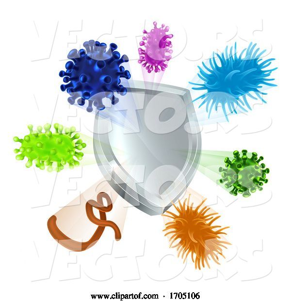 Vector of Vaccine Virus Shield Cells or Antibacterial Icon