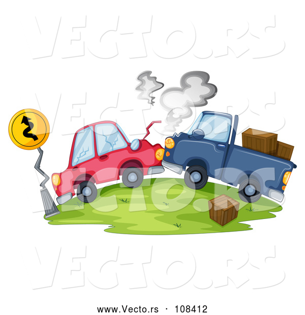 Vector of Vehicles After a Head on Collision Accident
