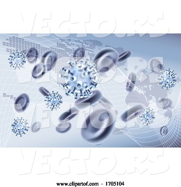 Vector of Virus Cells Viral Spread Pandemic Map Concept