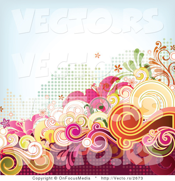 Vector of Wavy Floral Vines Background Design