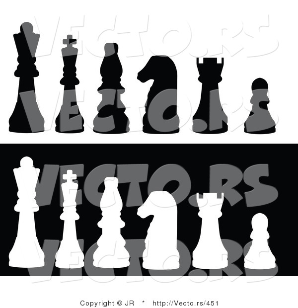 Vector of White and Black Chess Pieces