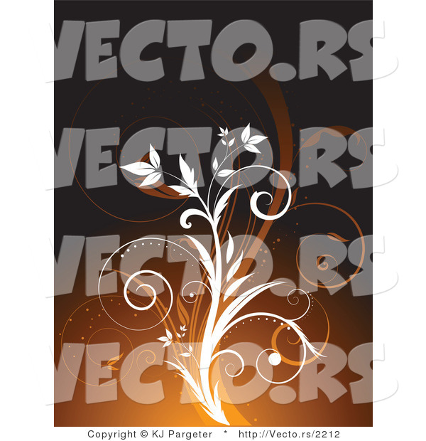 Vector of White and Brown Floral Vines - Background Design