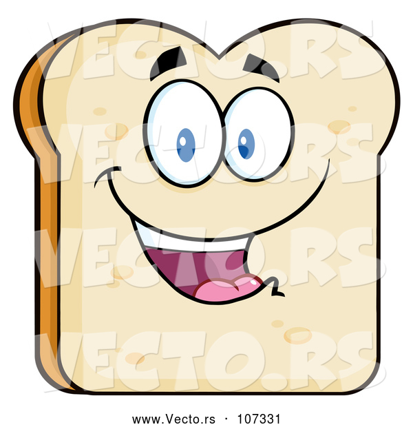 Vector of White Sliced Bread Character Mascot