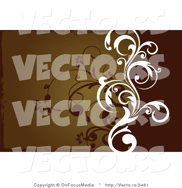 Vector of White Vine over Silhouetted Vines on a Gradient Earth Toned Brown BackgroundWhite Vine over Silhouetted Vines on a Gradient Earth Toned Brown Background