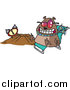 Cartoon of a Groundhog Wearing Shades and Sitting by His Hole by Toonaday
