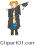 Cartoon Vector of 3 Playful Kids Within Giant Graduation Gown by BNP Design Studio