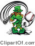 Cartoon Vector of a Baseball Leprechaun Mascot Batting by Chromaco