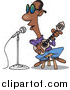 Cartoon Vector of a Black Man Singing the Blues by Toonaday