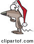 Cartoon Vector of a Christmas Mouse Gesturing to Be Quiet by Toonaday