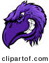 Cartoon Vector of a Competitive Purple Cartoon Raven Mascot Head Grinning by Chromaco