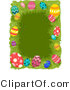 Cartoon Vector of a Easter Border with Colorful Eggs over Grass by BNP Design Studio
