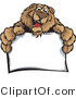 Cartoon Vector of a Friendly Bear Mascot Holding Blank Sign by Chromaco