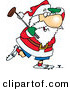 Cartoon Vector of a Golfing Santa by Toonaday