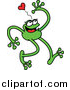 Cartoon Vector of a Green Love Frog with Long Arms and Legs by Zooco