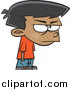 Cartoon Vector of a Grumpy Boy by Toonaday